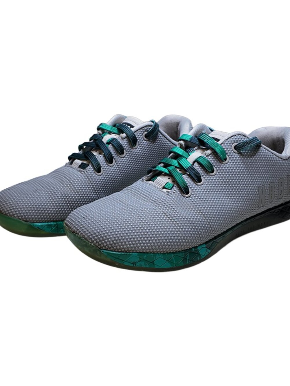 NOBULL Outwork SuperFabric Trainer Men’s Size 9.5 Gray Green Gym Workout Shoes